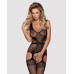 (SALE) Бодистокинг Obsessive Bodystocking F217 S/M/L, элегантный силуэтный рисунок, имитация чулок - Фото №1