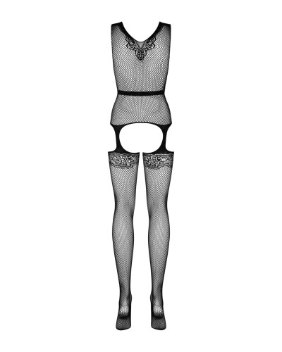 (SALE) Бодистокинг Obsessive Bodystocking F217 S/M/L, элегантный силуэтный рисунок, имитация чулок - Фото №6