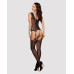 (SALE) Бодістокінг Obsessive Bodystocking F221 XL/XXL, силуетний квітковий малюнок, імітація панчіх - Фото №4