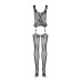 (SALE) Бодістокінг Obsessive Bodystocking F221 XL/XXL, силуетний квітковий малюнок, імітація панчіх - Фото №6