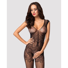(SALE) Бодістокінг Obsessive Bodystocking F234 S/M/L, абстрактний малюнок, глибоке декольте