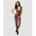 (SALE) Бодістокінг Obsessive Bodystocking F234 S/M/L, абстрактний малюнок, глибоке декольте - Фото №3