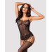 Бодистокинг Obsessive Bodystocking F235 S/M/L, тонкие подвязки, нежный декор, сеточка - Фото №1
