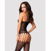 Бодистокинг Obsessive Bodystocking F235 S/M/L, тонкие подвязки, нежный декор, сеточка - Фото №2