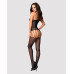 Бодистокинг Obsessive Bodystocking F235 S/M/L, тонкие подвязки, нежный декор, сеточка - Фото №3