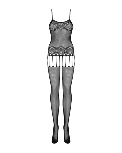 Бодистокинг Obsessive Bodystocking F235 S/M/L, тонкие подвязки, нежный декор, сеточка - Фото №4