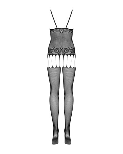 Бодистокинг Obsessive Bodystocking F235 S/M/L, тонкие подвязки, нежный декор, сеточка - Фото №5