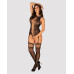 (SALE) Бодістокінг Obsessive Bodystocking F236 S/Ml/L, глибоке декольте, імітація шнурівки - Фото №3