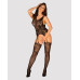 Бодистокинг Obsessive Bodystocking F237 S/M/L, растительное плетение, имитация чулок - Фото №3