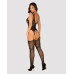 Бодистокинг Obsessive Bodystocking F237 S/M/L, растительное плетение, имитация чулок - Фото №4
