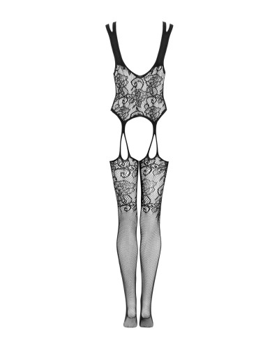 Бодистокинг Obsessive Bodystocking F237 S/M/L, растительное плетение, имитация чулок - Фото №6