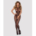 (SALE) Бодистокинг Obsessive Bodystocking G308 S/M/L, халтер, декор в виде татуировки - Фото №3