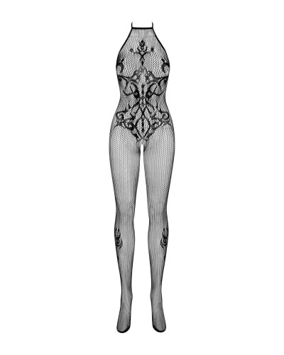 (SALE) Бодистокинг Obsessive Bodystocking G308 S/M/L, халтер, декор в виде татуировки - Фото №5