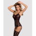 (SALE) Бодістокінг Obsessive Bodystocking G310 S/M/L, топ, панчохи, підв’язки, круглі вирізи - Фото №1
