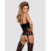 (SALE) Бодістокінг Obsessive Bodystocking G310 S/M/L, топ, панчохи, підв’язки, круглі вирізи - Фото №2