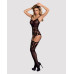 (SALE) Бодістокінг Obsessive Bodystocking G310 S/M/L, топ, панчохи, підв’язки, круглі вирізи - Фото №3