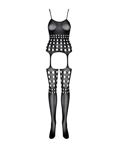 (SALE) Бодістокінг Obsessive Bodystocking G310 S/M/L, топ, панчохи, підв’язки, круглі вирізи - Фото №5