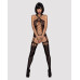 (SALE) Бодістокінг Obsessive Bodystocking G313 S/M/L, шнурівка, геометричний декор - Фото №3