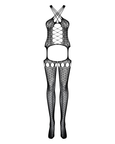 (SALE) Бодістокінг Obsessive Bodystocking G313 S/M/L, шнурівка, геометричний декор - Фото №5