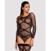 (SALE) Бодістокінг Obsessive Bodystocking G320 S/M/L, панчохи, боді, декор у вигляді ліній - Фото №1