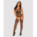 Бодістокінг Obsessive Bodystocking G323 XL/XXL black, малюнок бджоли та метелика - Фото №3