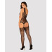 Бодістокінг Obsessive Bodystocking G323 XL/XXL black, малюнок бджоли та метелика - Фото №4