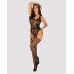 Бодістокінг Obsessive Bodystocking G324 XL/XXL black, силуетний малюнок - Фото №3