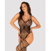 (SALE) Ажурный бодистокинг под паутину Obsessive Bodystocking G325 black S/M/L, черный, комбинезон, имитаци - Фото №1