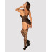 (SALE) Ажурный бодистокинг под паутину Obsessive Bodystocking G325 black S/M/L, черный, комбинезон, имитаци - Фото №4