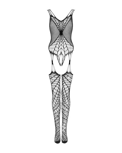 (SALE) Ажурный бодистокинг под паутину Obsessive Bodystocking G325 black S/M/L, черный, комбинезон, имитаци - Фото №5