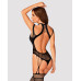 (SALE) Ажурный бодистокинг с отверстиями Obsessive Bodystocking G327 black S/M/L, черный, комбинезон, с дос - Фото №2