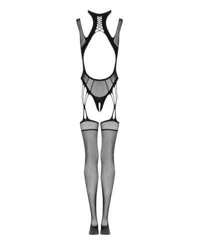 (SALE) Ажурный бодистокинг с отверстиями Obsessive Bodystocking G327 black S/M/L, черный, комбинезон, с дос - Фото №6