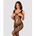 Сітчастий бодістокінг з вирізами та малюнком Obsessive Bodystocking G328 S/M/L, чорний, комбінезон - Фото №1