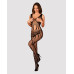 Сітчастий бодістокінг з вирізами та малюнком Obsessive Bodystocking G328 S/M/L, чорний, комбінезон - Фото №3