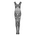 Сітчастий бодістокінг з вирізами та малюнком Obsessive Bodystocking G328 S/M/L, чорний, комбінезон - Фото №5