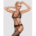 (SALE) Сітчастий бодістокінг з імітацією топа, пояса та панчохи Obsessive Bodystocking N108 S/M/L, чорний, - Фото №1