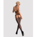 (SALE) Сітчастий бодістокінг з імітацією топа, пояса та панчохи Obsessive Bodystocking N108 S/M/L, чорний, - Фото №4