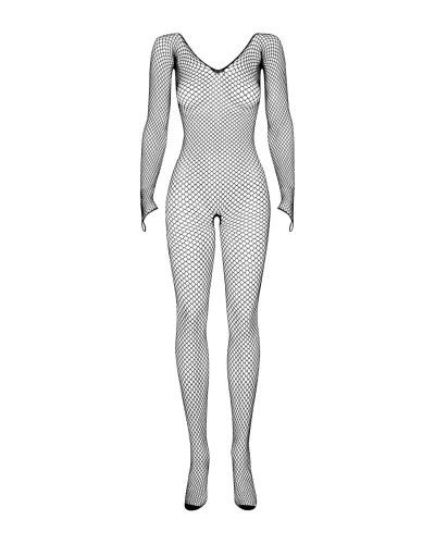 (SALE) Сітчастий бодістокінг із довгим рукавом Obsessive Bodystocking N109 black S/M/L, чорний, комбінезон, - Фото №3