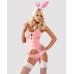 Еротичний костюм зайчика Obsessive Bunny suit 4 pcs costume pink S/M, рожевий, топ з підв’язками, тр - Фото №1