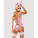 Еротичний костюм зайчика Obsessive Bunny suit 4 pcs costume pink S/M, рожевий, топ з підв’язками, тр - Фото №2