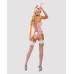 Еротичний костюм зайчика Obsessive Bunny suit 4 pcs costume pink S/M, рожевий, топ з підв’язками, тр - Фото №4