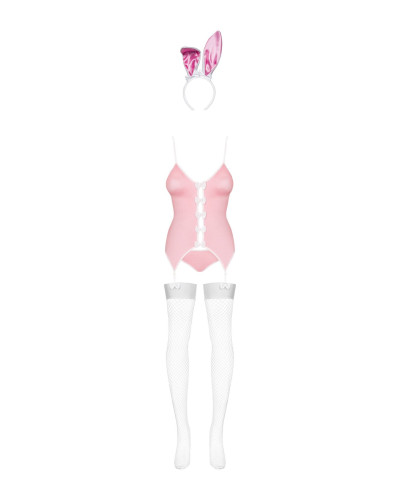 Еротичний костюм зайчика Obsessive Bunny suit 4 pcs costume pink S/M, рожевий, топ з підв’язками, тр - Фото №5