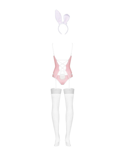 Еротичний костюм зайчика Obsessive Bunny suit 4 pcs costume pink S/M, рожевий, топ з підв’язками, тр - Фото №6