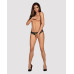Мереживні танга з доступом Obsessive Contica crothchles thong L/XL, чорні - Фото №3