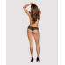 Мереживні танга з доступом Obsessive Contica crothchles thong L/XL, чорні - Фото №4