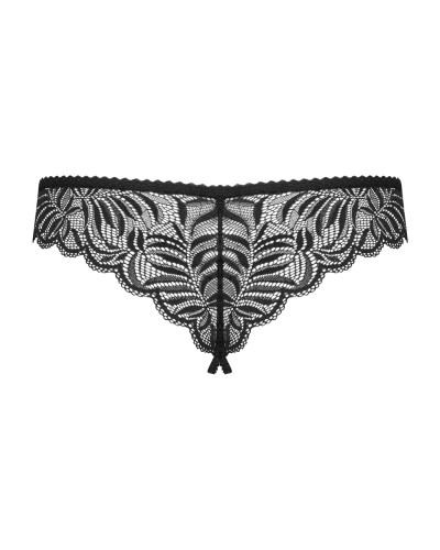 Мереживні танга з доступом Obsessive Contica crothchles thong L/XL, чорні - Фото №6
