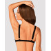 (SALE) Мереживний бюстгальтер із трикутною чашкою Obsessive Estiqua bra M/L, чорний, широкі лямки - Фото №2