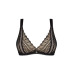 (SALE) Мереживний бюстгальтер із трикутною чашкою Obsessive Estiqua bra M/L, чорний, широкі лямки - Фото №3