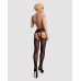 Чулки-стокинги с растительным рисунком Obsessive Garter stockings S206 black S/M/L черные, имитация - Фото №4