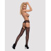(SALE) Сетчатые чулки-стокинги с цветочным рисунком Obsessive Garter stockings S207 S/M/L, черные, имитация - Фото №4